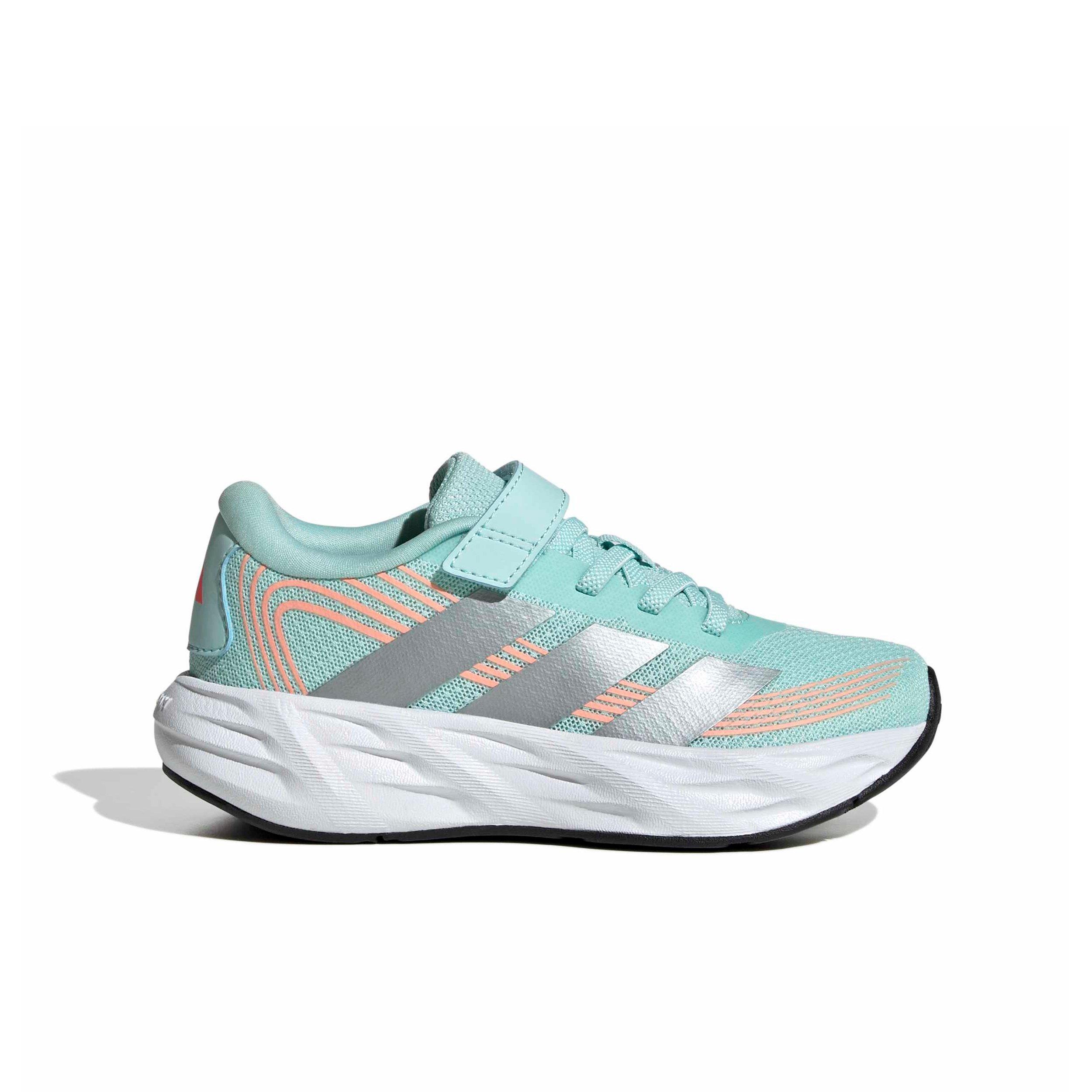 adidas Galaxy 8 EL C "Semi Flash Aqua/Tech Grey Metallic/Frozen Turbo" Preschool Girls' Running Shoe - AQUA/GREY/TURBO